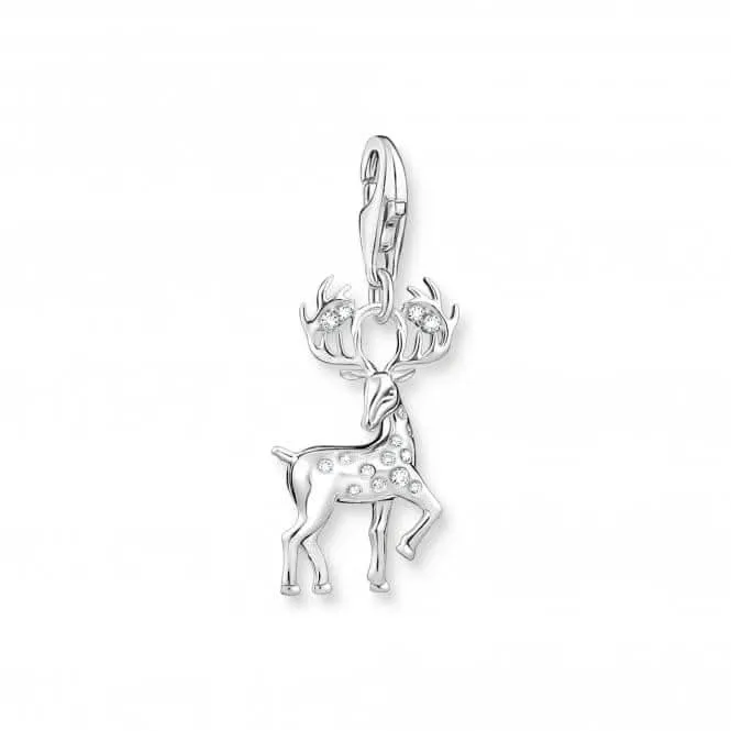 Sterling Silver Zirconia White Deer Charm 1910-051-14 Thomas Sabo Collectable Charms