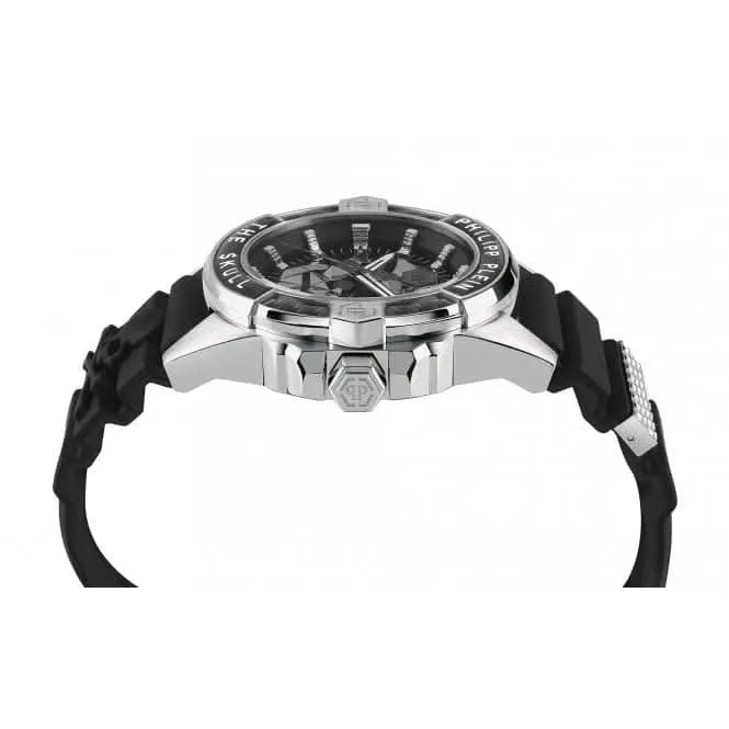 The Skull Carbon Fiber Steel Black Gents Watch PWAAA1622