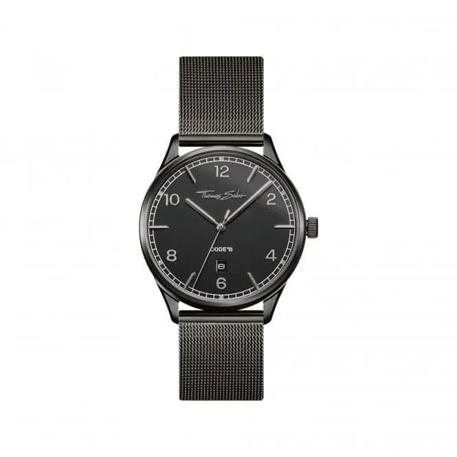 Thomas Sabo CODE Total Black Milanese Metal Watch WA0342-202-203