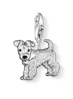 Thomas Sabo Jewellery Thomas Sabo Charm Club Sterling Silver Black Enamel Dog Charm