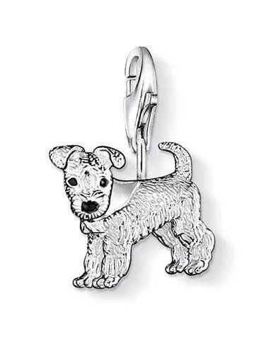 Thomas Sabo Jewellery Thomas Sabo Charm Club Sterling Silver Black Enamel Dog Charm