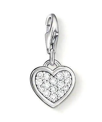 Thomas Sabo Jewellery Thomas Sabo Charm Club Sterling Silver Cubic Zirconia Heart Charm