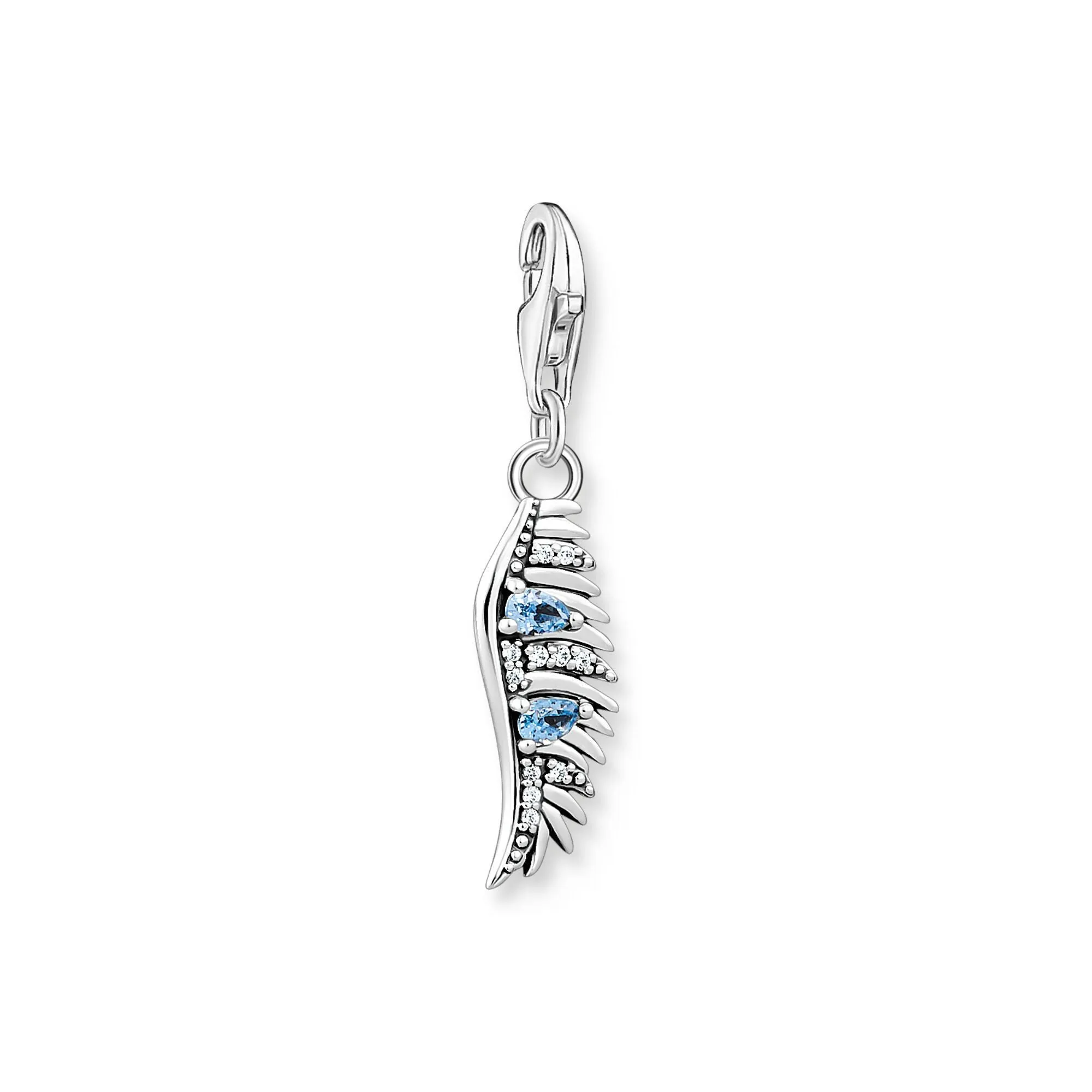 Thomas Sabo Jewellery Thomas Sabo Charm Club Sterling Silver Phoenix Feather Blue Stones Charm