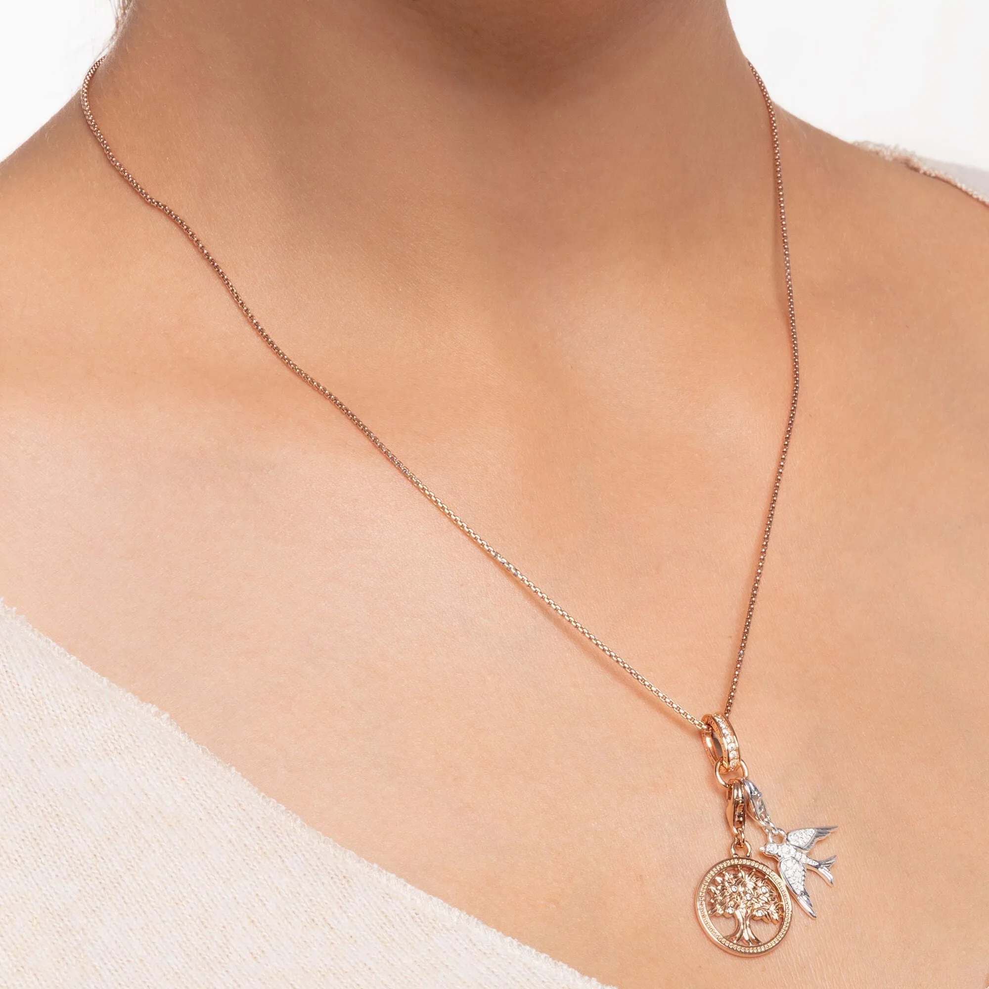 Thomas Sabo Jewellery Thomas Sabo Charm Club Sterling Silver White Stone Bird Charm