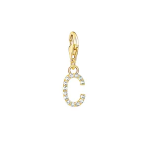 Thomas Sabo Jewellery Thomas Sabo Charmista Gold Plated Sterling Silver Letter C Charm Pendant