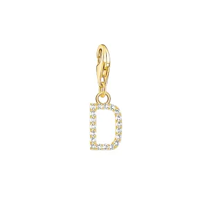 Thomas Sabo Jewellery Thomas Sabo Charmista Gold Plated Sterling Silver Letter D Charm Pendant