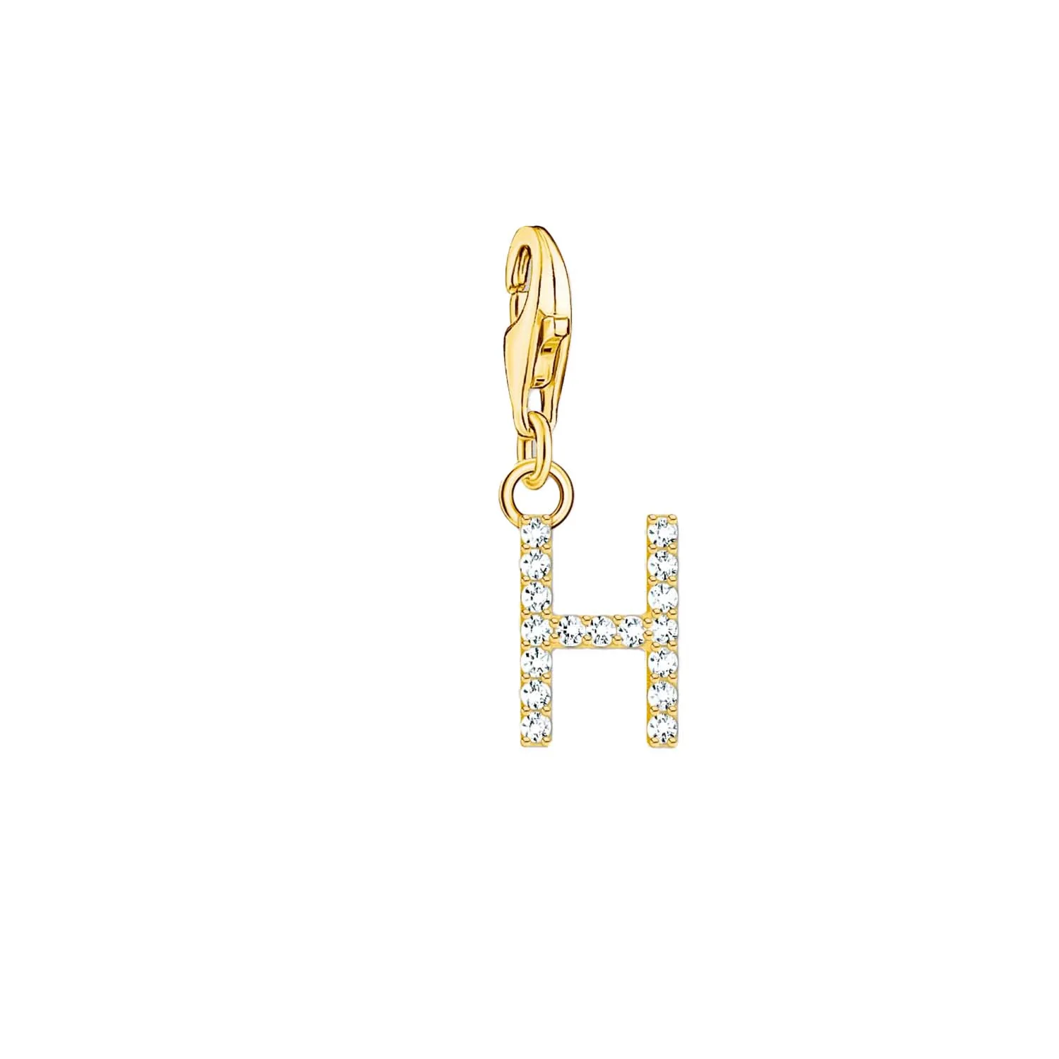 Thomas Sabo Jewellery Thomas Sabo Charmista Gold Plated Sterling Silver Letter H Charm Pendant