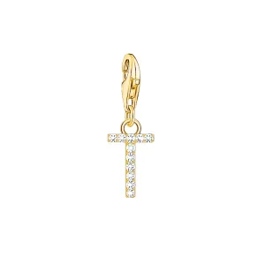 Thomas Sabo Jewellery Thomas Sabo Charmista Gold Plated Sterling Silver Letter T Charm Pendant