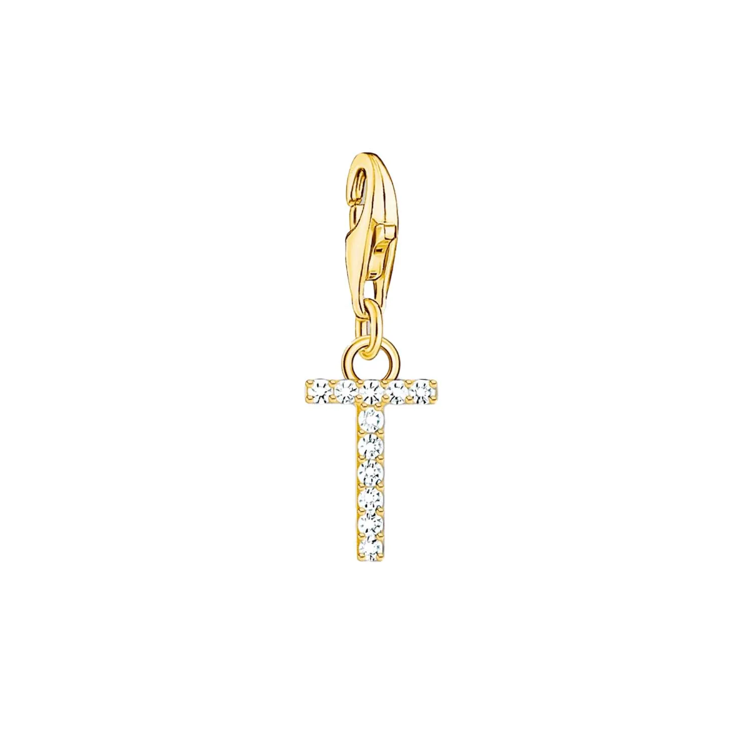 Thomas Sabo Jewellery Thomas Sabo Charmista Gold Plated Sterling Silver Letter T Charm Pendant