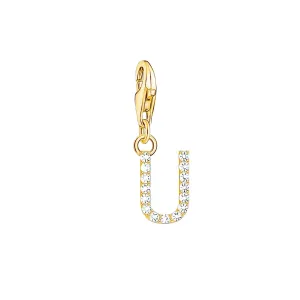 Thomas Sabo Jewellery Thomas Sabo Charmista Gold Plated Sterling Silver Letter U Charm Pendant