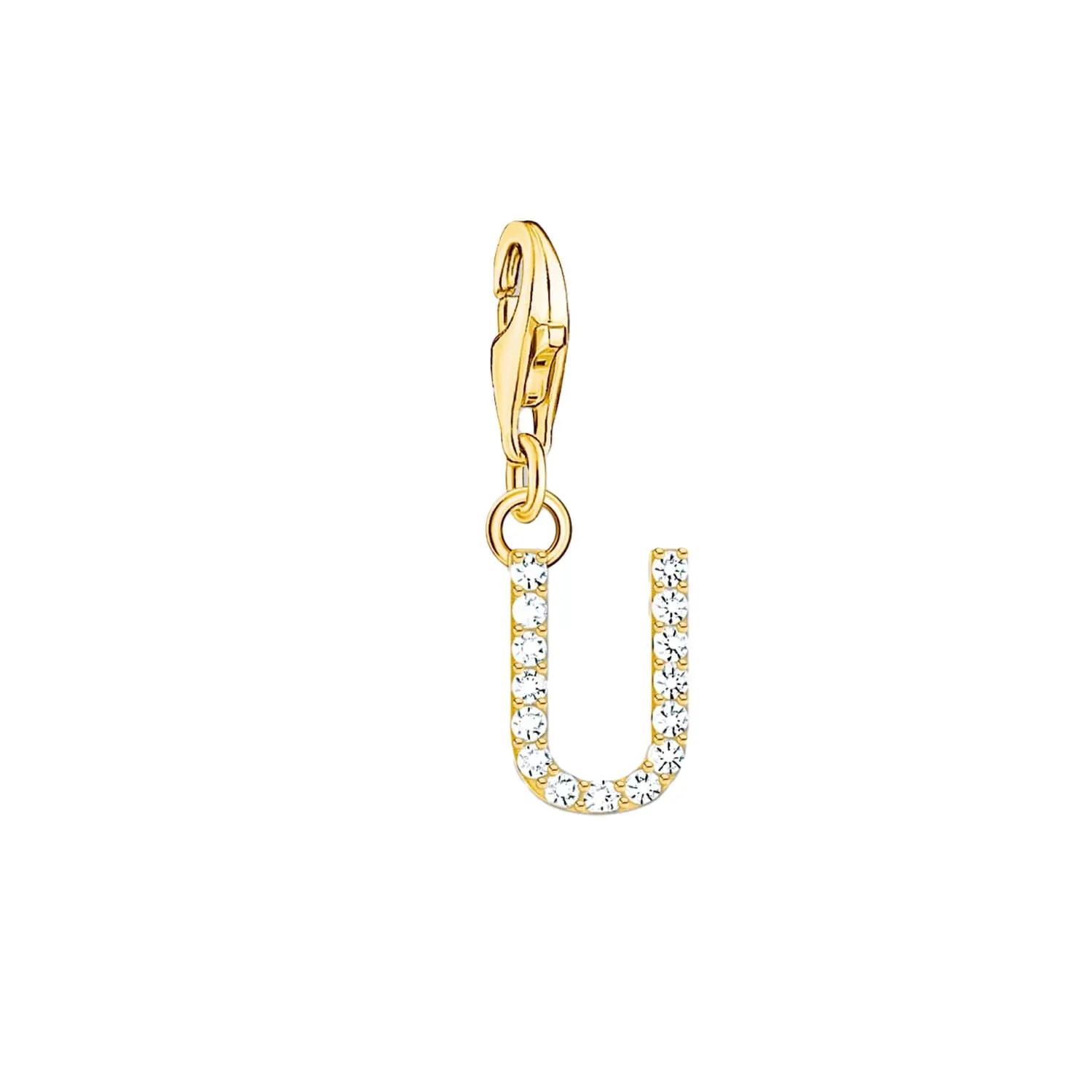 Thomas Sabo Jewellery Thomas Sabo Charmista Gold Plated Sterling Silver Letter U Charm Pendant