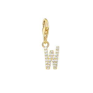 Thomas Sabo Jewellery Thomas Sabo Charmista Gold Plated Sterling Silver Letter W Charm Pendant