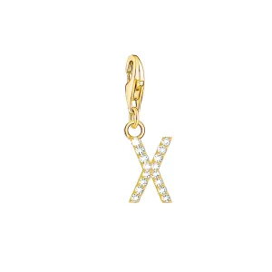Thomas Sabo Jewellery Thomas Sabo Charmista Gold Plated Sterling Silver Letter X Charm Pendant