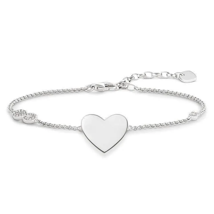 Thomas Sabo Jewellery Thomas Sabo Glam And Soul Sterling Silver Zirconia Heart With Infinity Bracelet