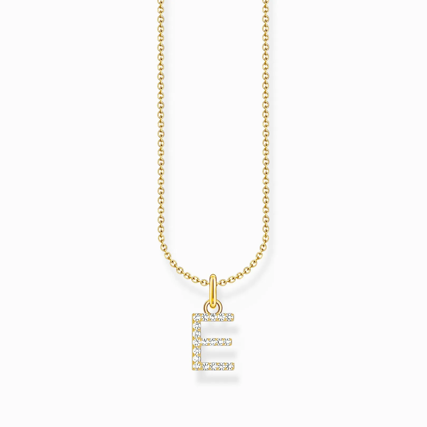 Thomas Sabo Jewellery Thomas Sabo Gold Plated Sterling Silver Letter E Necklace