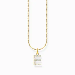 Thomas Sabo Jewellery Thomas Sabo Gold Plated Sterling Silver Letter E Necklace