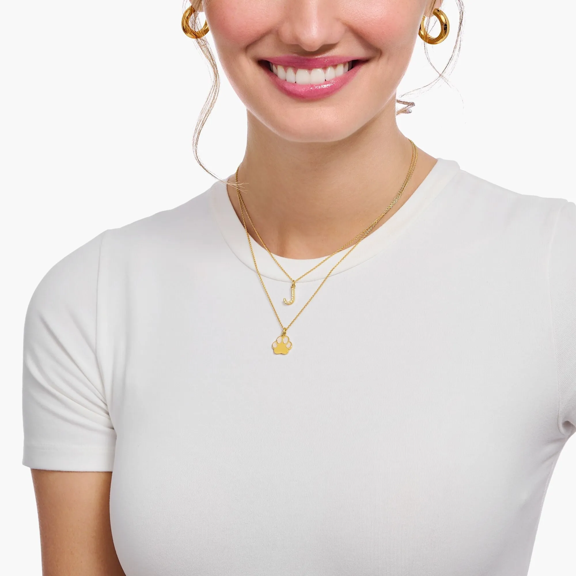 Thomas Sabo Jewellery Thomas Sabo Gold Plated Sterling Silver Letter E Necklace