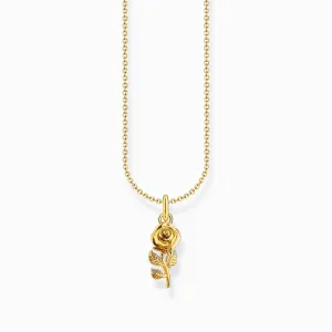Thomas Sabo Jewellery Thomas Sabo Gold Plated Sterling Silver Rose Necklace