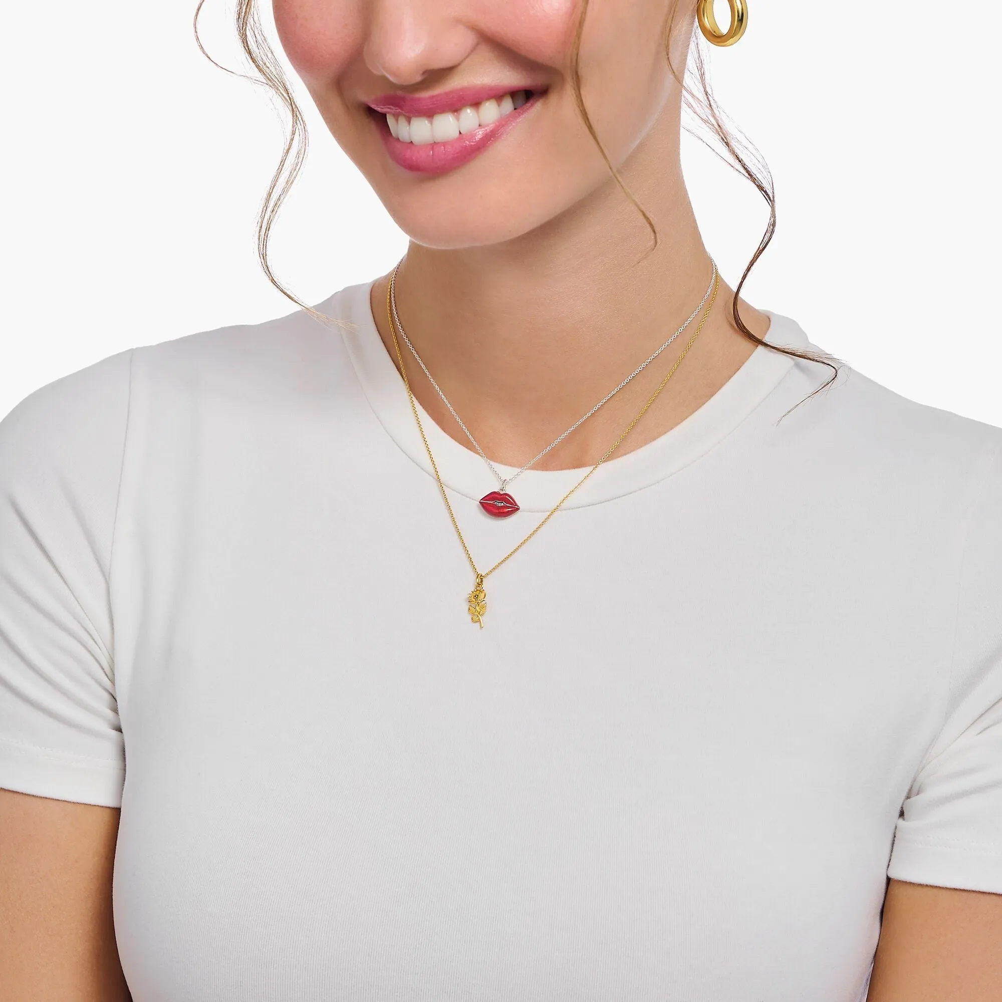 Thomas Sabo Jewellery Thomas Sabo Gold Plated Sterling Silver Rose Necklace