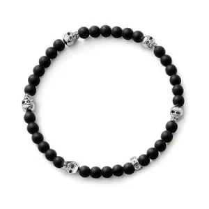 Thomas Sabo Jewellery Thomas Sabo Rebel at Heart Obsidian Skull Bracelet