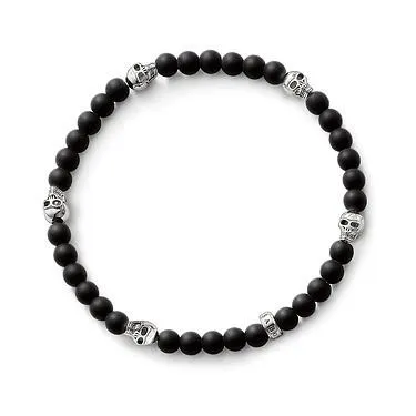 Thomas Sabo Jewellery Thomas Sabo Rebel at Heart Obsidian Skull Bracelet