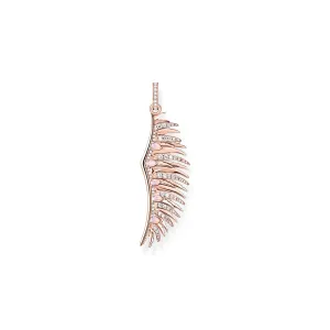 Thomas Sabo Jewellery Thomas Sabo Rose Gold Plated Sterling Silver Phoenix Wing Pink Stones Pendant
