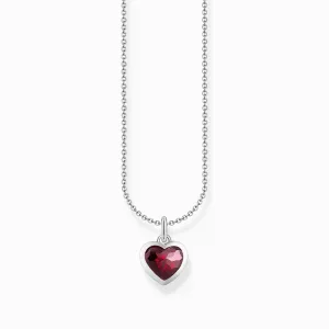 Thomas Sabo Jewellery Thomas Sabo Sterling Silver Red Zirconia Heart Necklace