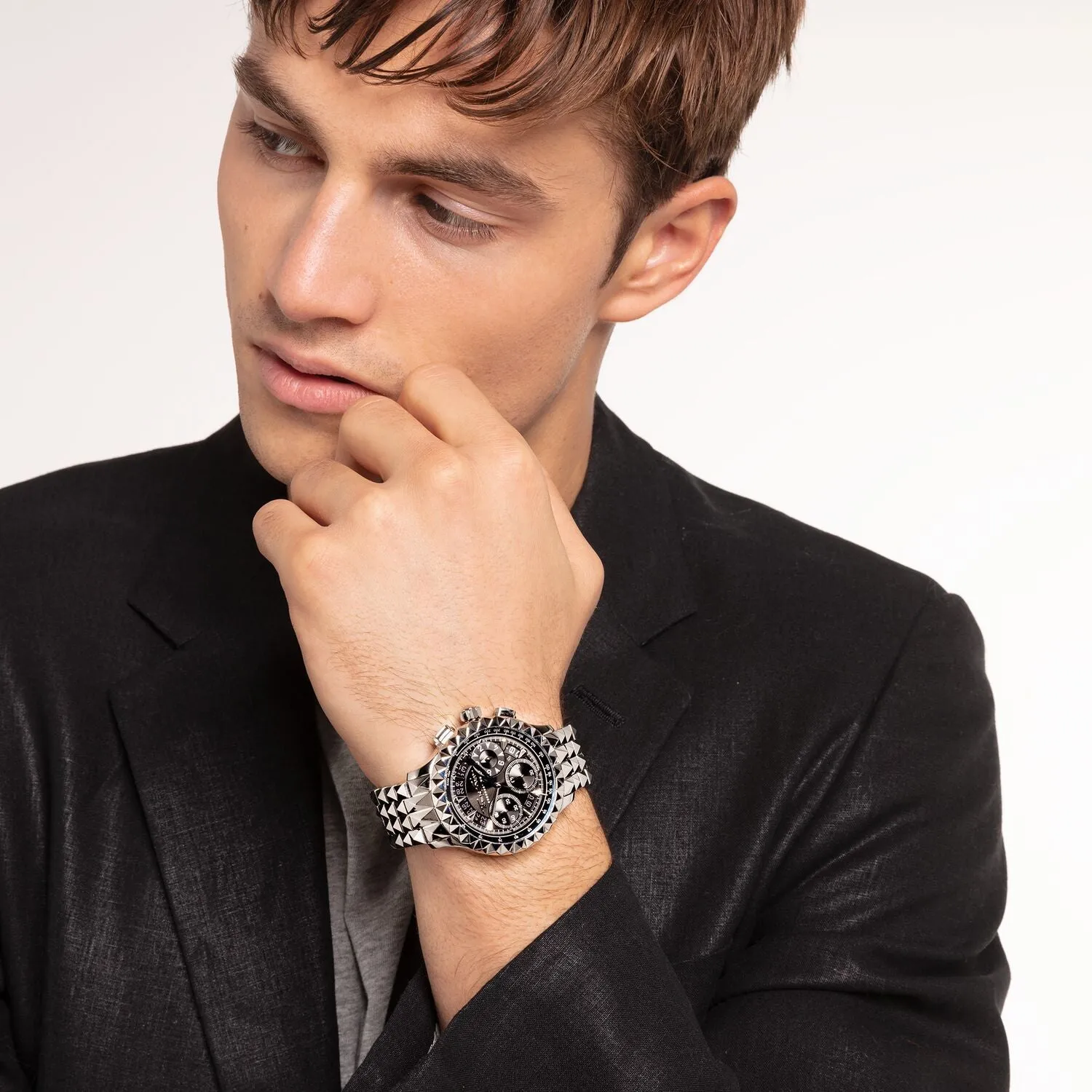 Thomas Sabo Mens Watches Men's Watch Rebel At Heart Chronograph Silver Black