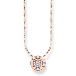 Thomas Sabo Silver Jewellery Sterling Silver Rose Gold Plated Thomas Sabo Classic Pave Necklace
