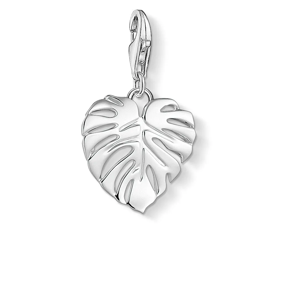 Thomas Sabo Silver Jewellery Sterling Silver Thomas Sabo Charm CLub Palm Leaf