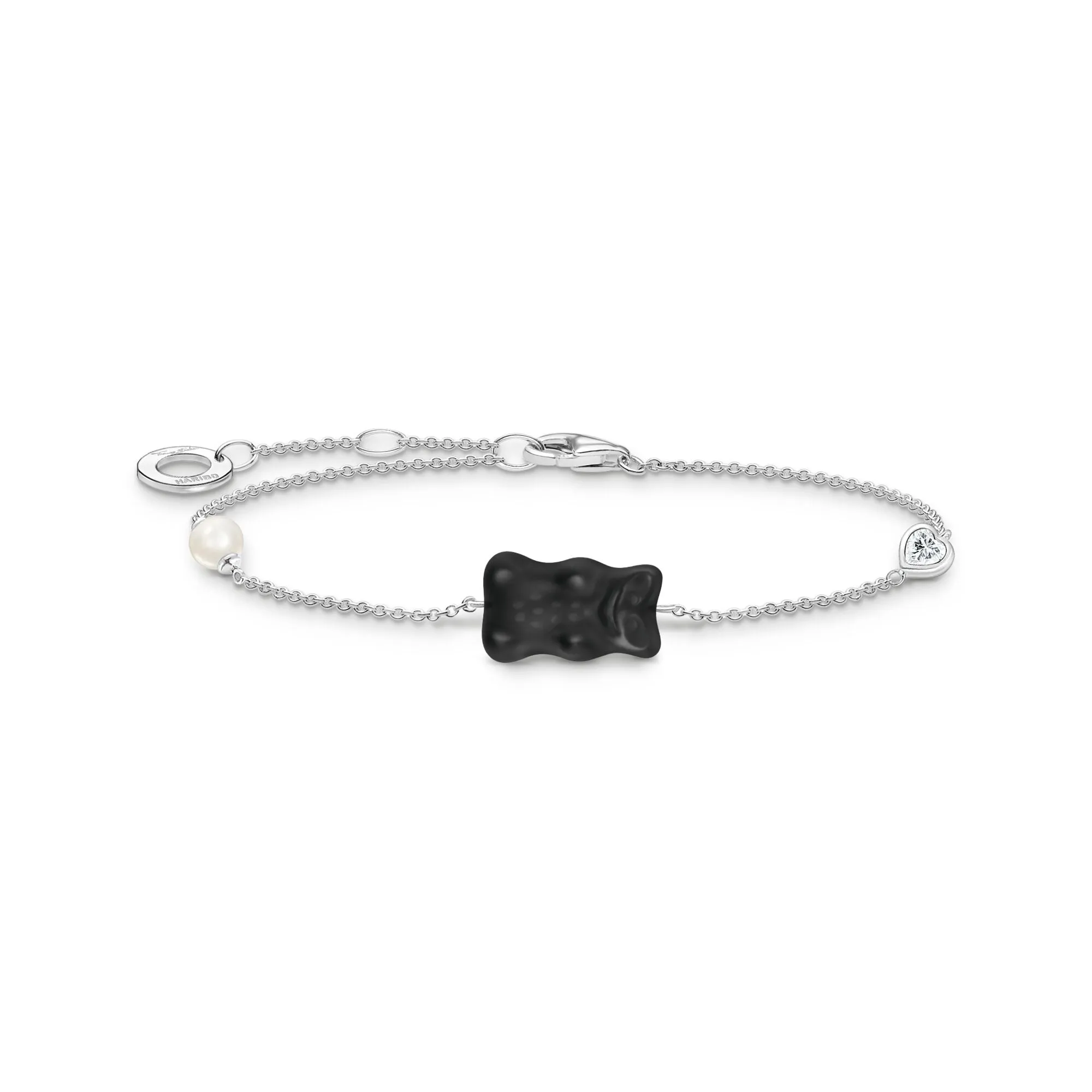 Thomas Sabo Womens Bracelets Bracelet with black Goldbear, freshwater pearl & zirconia