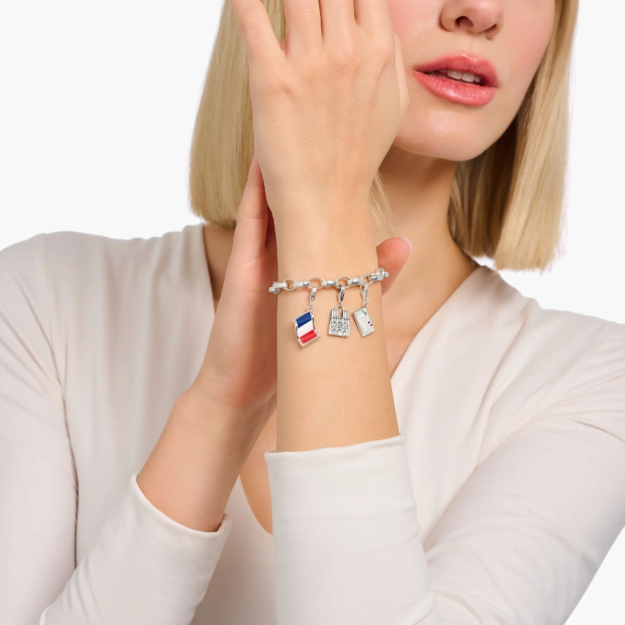 Thomas Sabo Womens Bracelets Charm bracelet with cold enamel silver