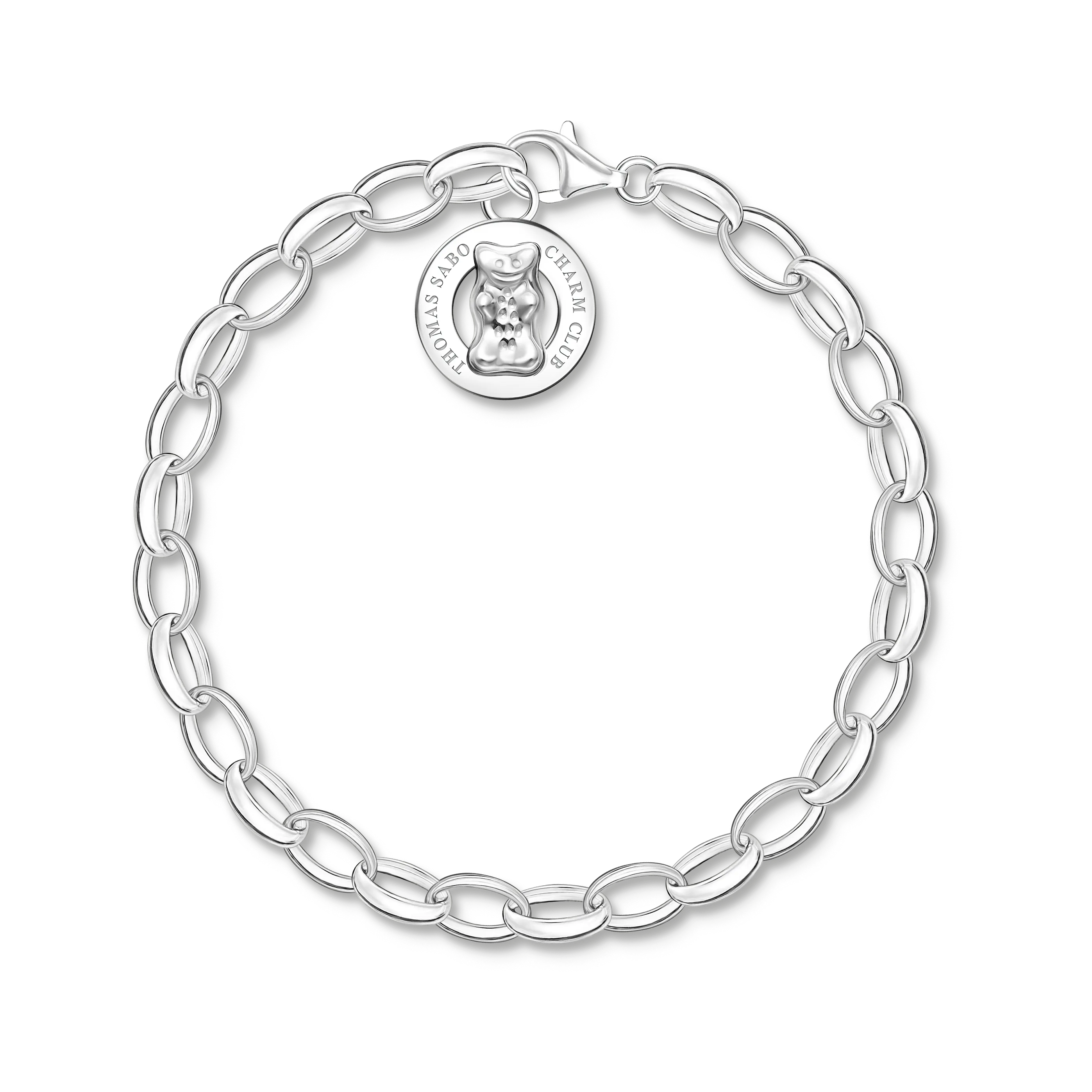 Thomas Sabo Womens Bracelets Charm bracelet with goldbear logo silver
