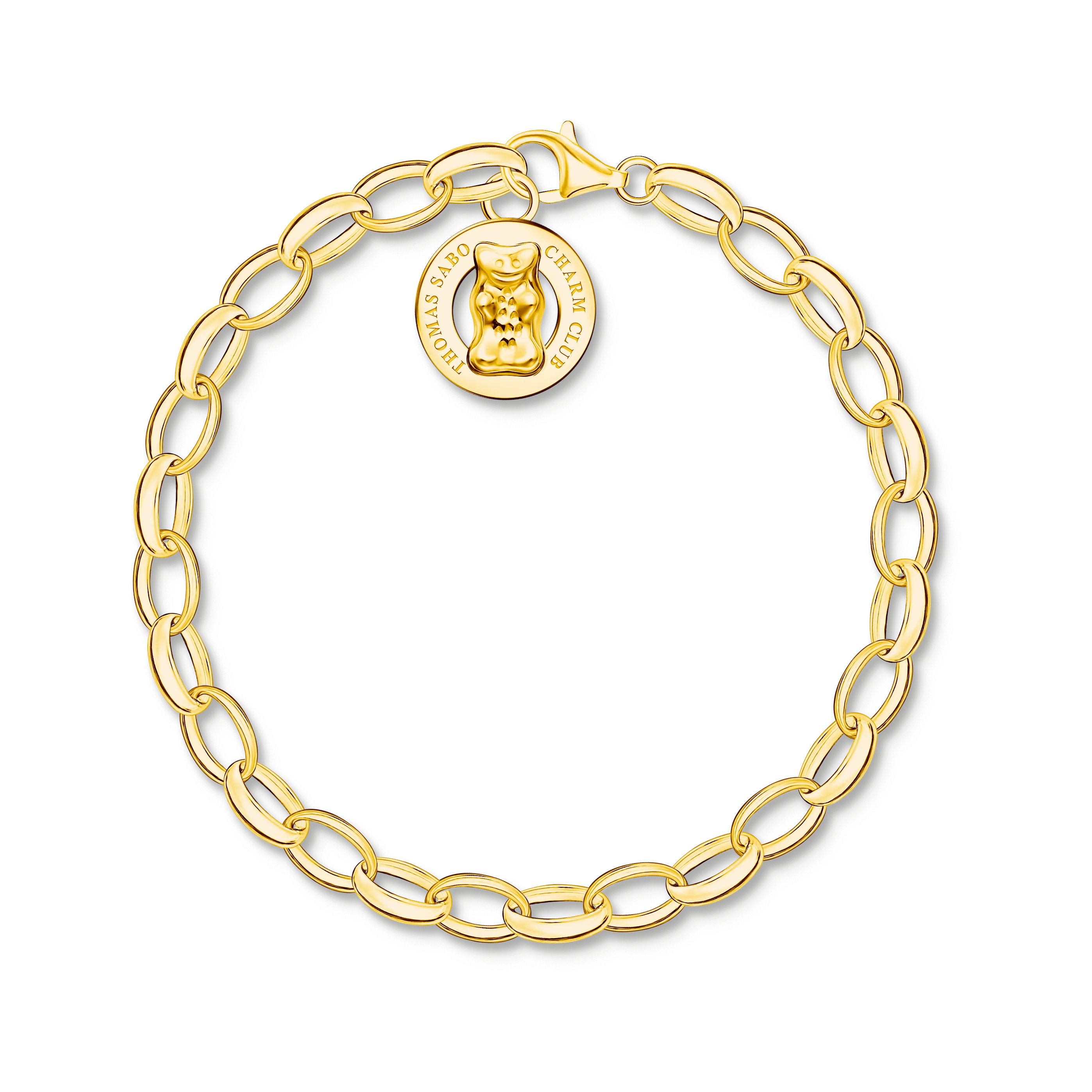 Thomas Sabo Womens Bracelets Charm bracelet with goldbears logo gold
