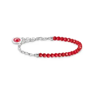 Thomas Sabo Womens Bracelets Member charm bracelet with red beads