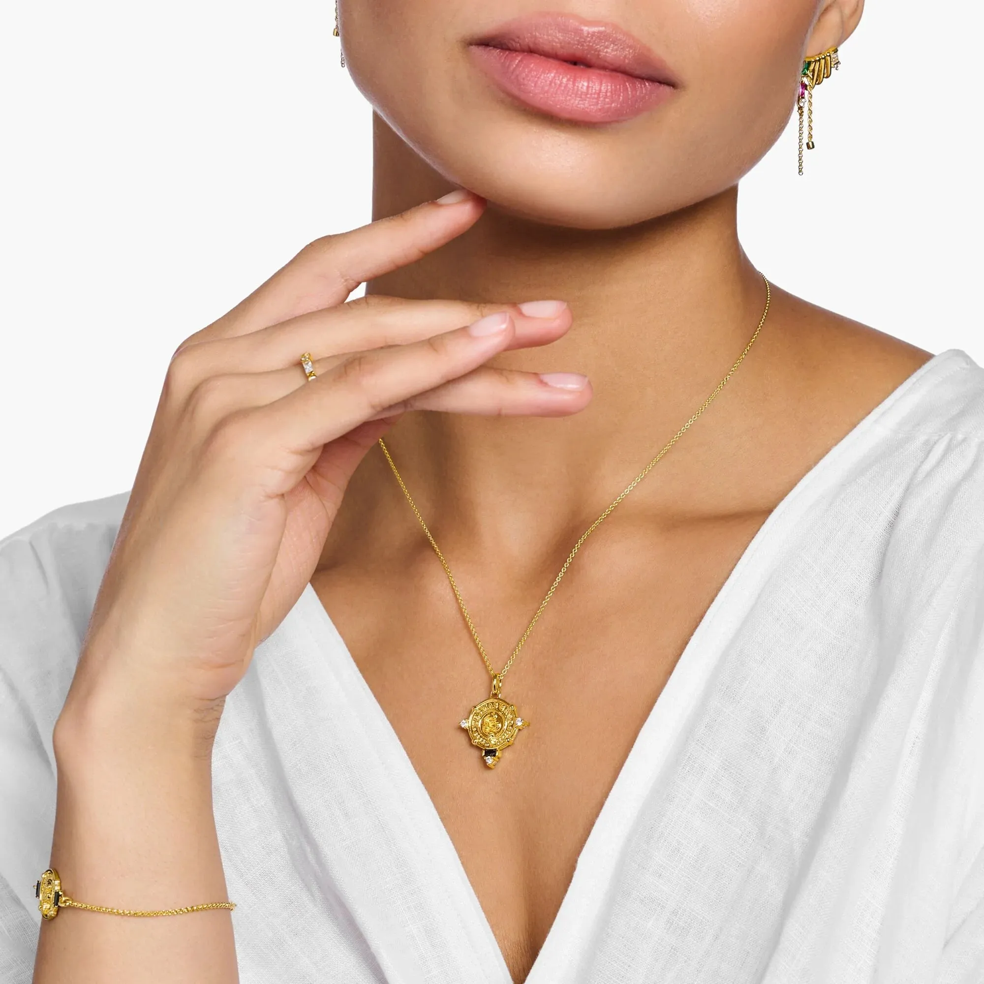 Thomas Sabo Womens Necklaces Coin Gold Necklace