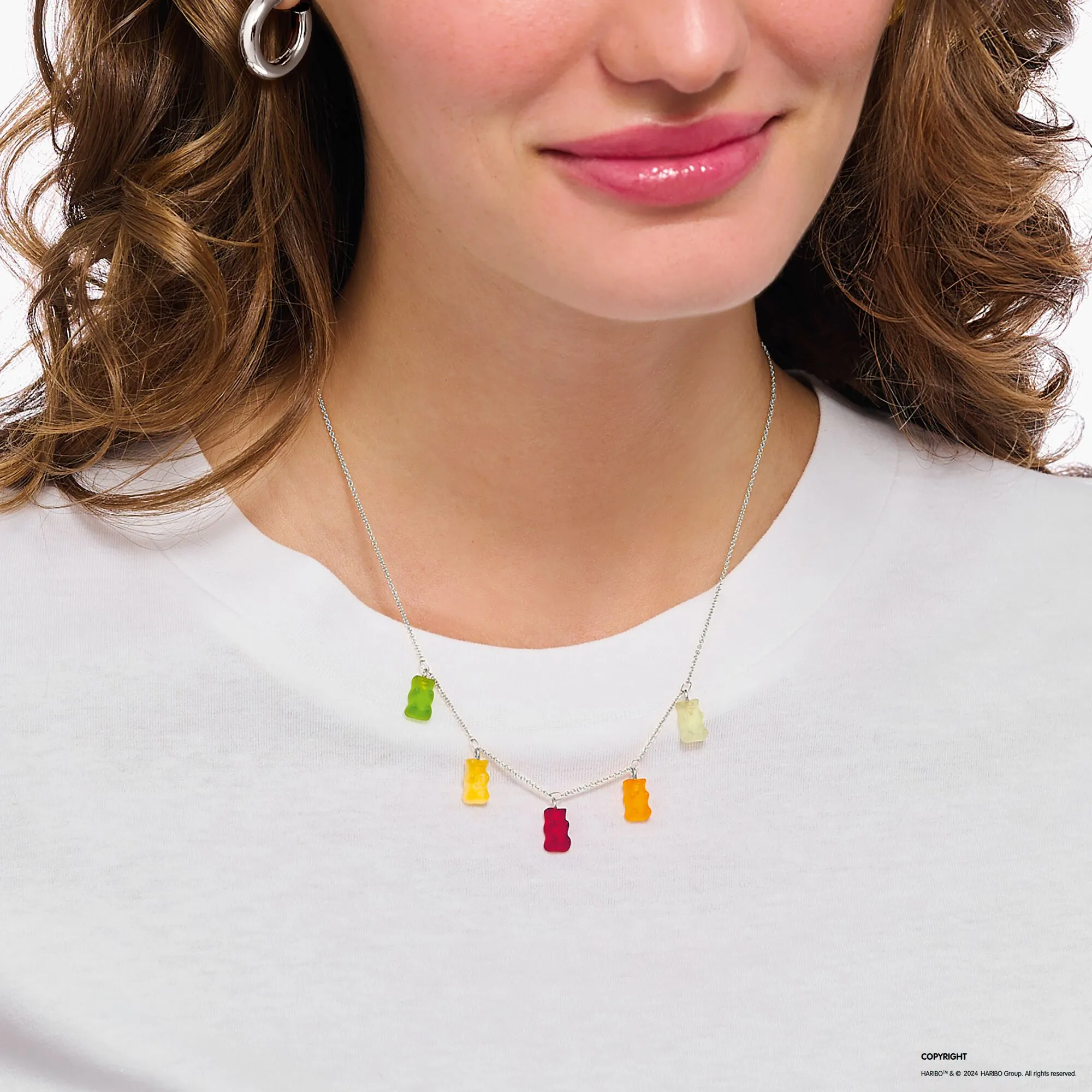 Thomas Sabo Womens Necklaces Necklace with 5 colourful goldbears