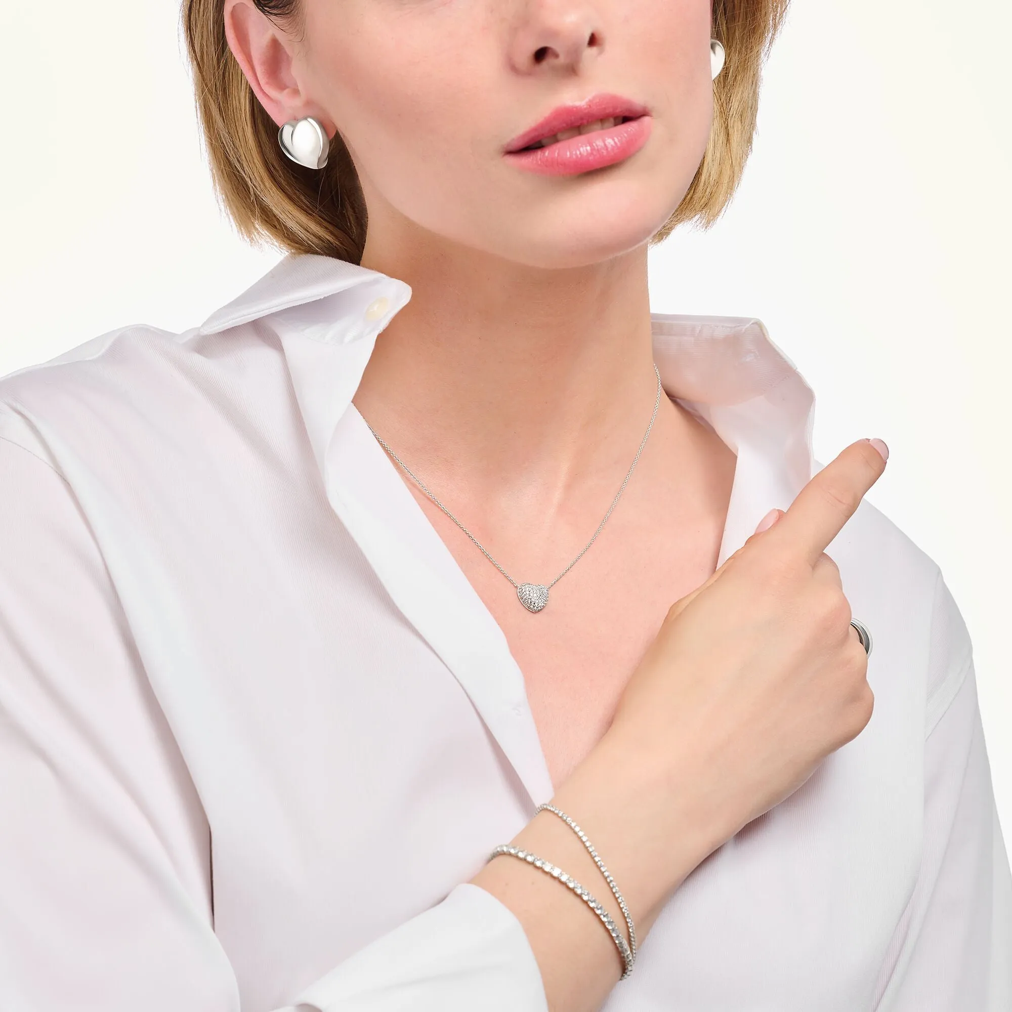 Thomas Sabo Womens Necklaces Necklace with heart pendant and white zirconia