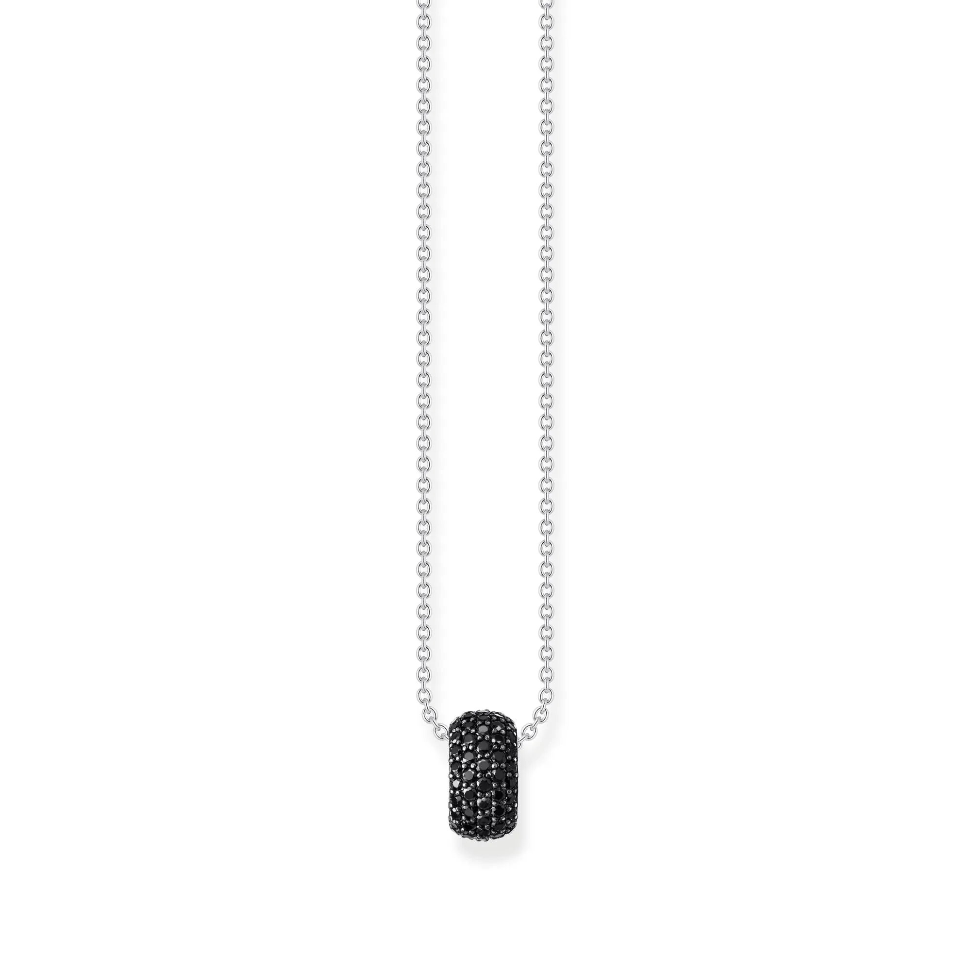 Thomas Sabo Womens Necklaces Necklace with ring pendant and black zirconia