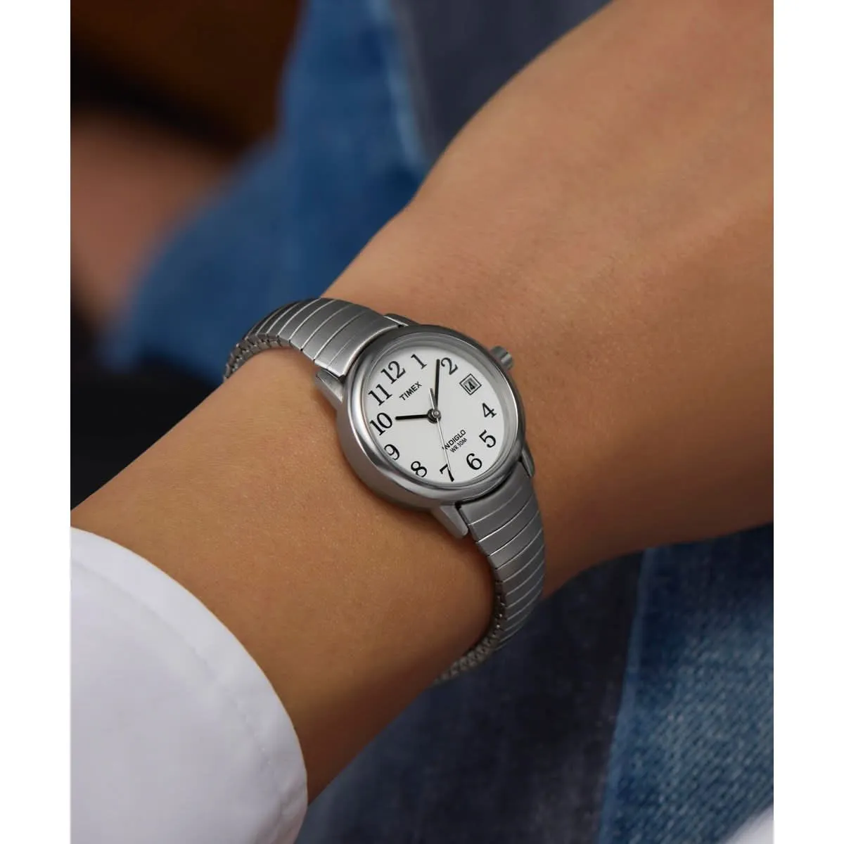 Timex Ladies Easy Reader Silver Watch T2H371