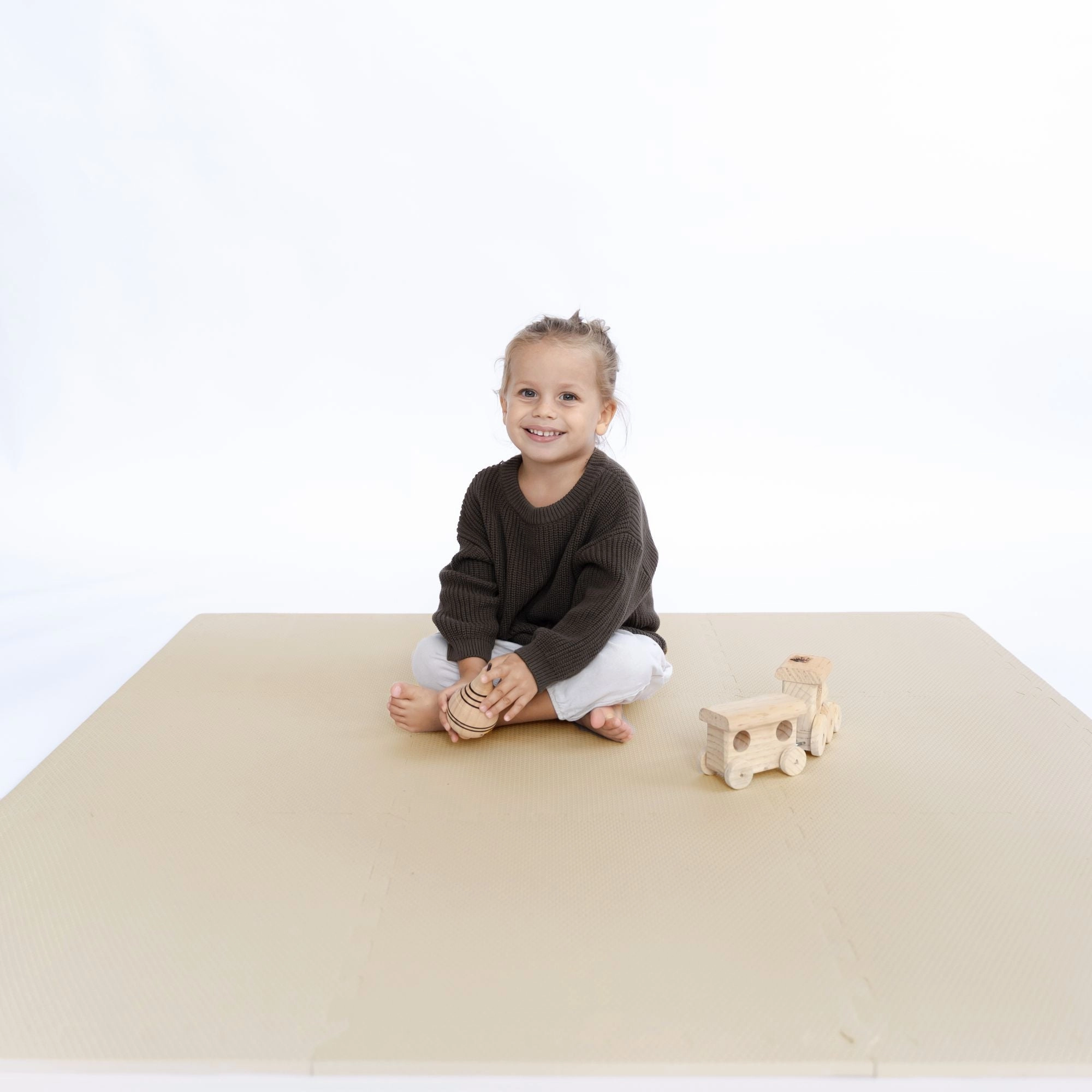 Toddlekind Classic Puzzle Playmat Clay 131x131cm - 9 Tiles & 12 Edging Borders