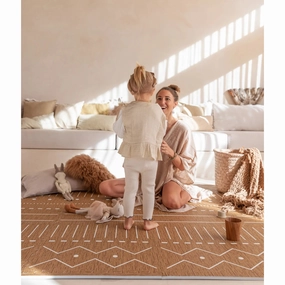 Toddlekind Prettier Puzzle Playmat Berber Camel 120x180cm - 6 Tiles & 12 Edging Borders