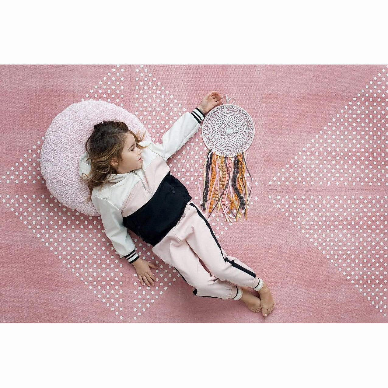 Toddlekind Prettier Puzzle Playmat Earth Ash Rose 120x180cm - 6 Tiles & 12 Edging Borders
