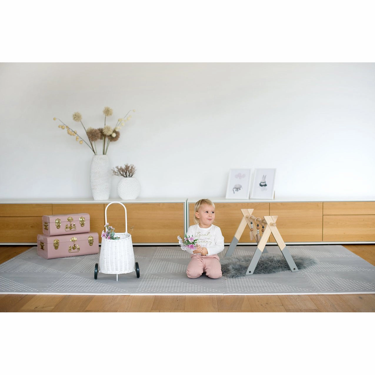 Toddlekind Prettier Puzzle Playmat Earth Dove 120x180cm - 6 Tiles & 12 Edging Borders