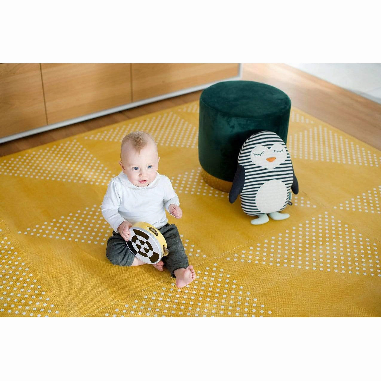 Toddlekind Prettier Puzzle Playmat Earth Mustard Flower 120x180cm - 6 Tiles & 12 Edging Borders
