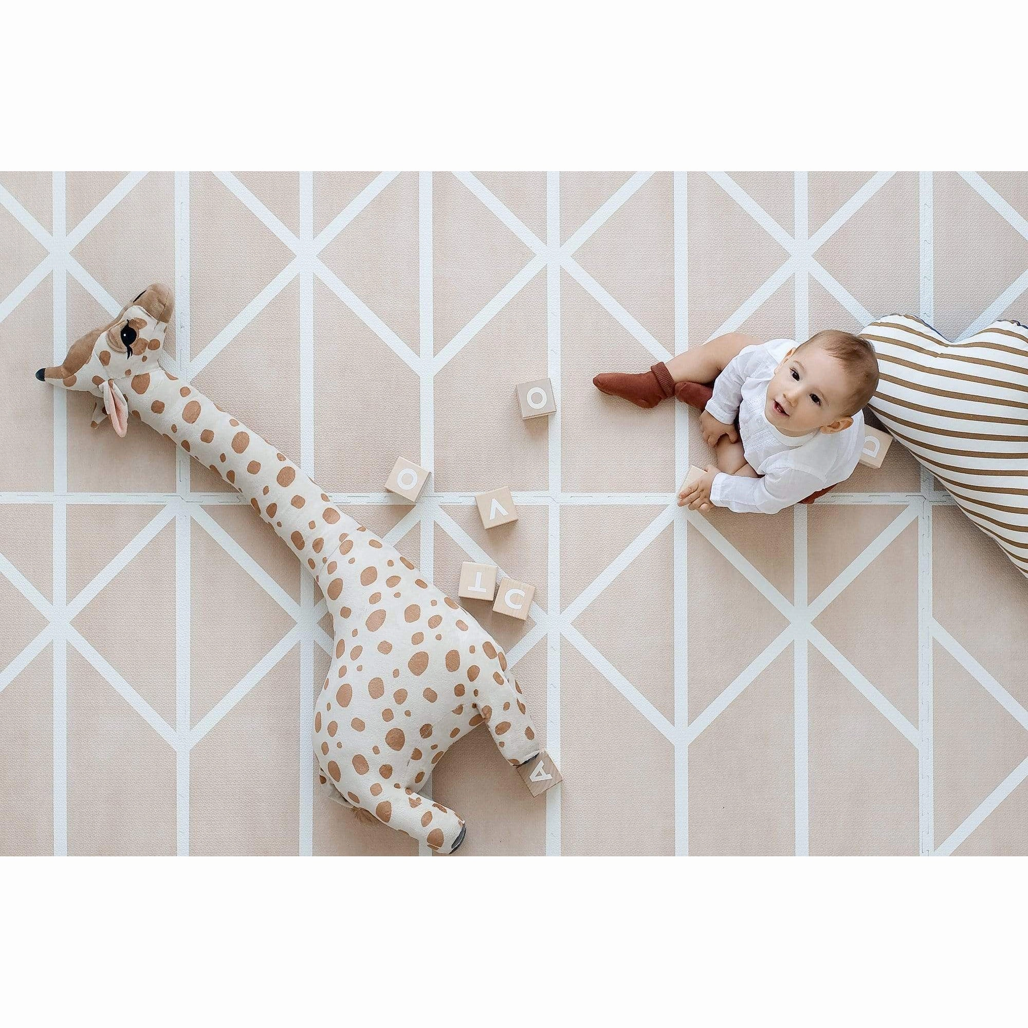 Toddlekind Prettier Puzzle Playmat Nordic Clay 120x180cm - 6 Tiles & 12 Edging Borders