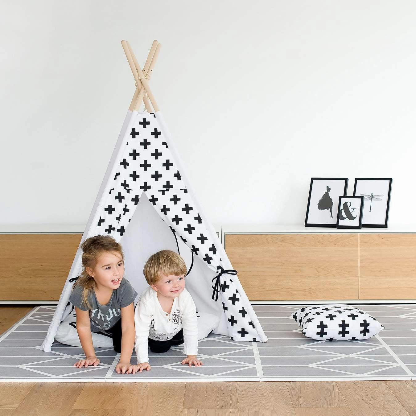 Toddlekind Prettier Puzzle Playmat Nordic Pebble 120x180cm - 6 Tiles & 12 Edging Borders