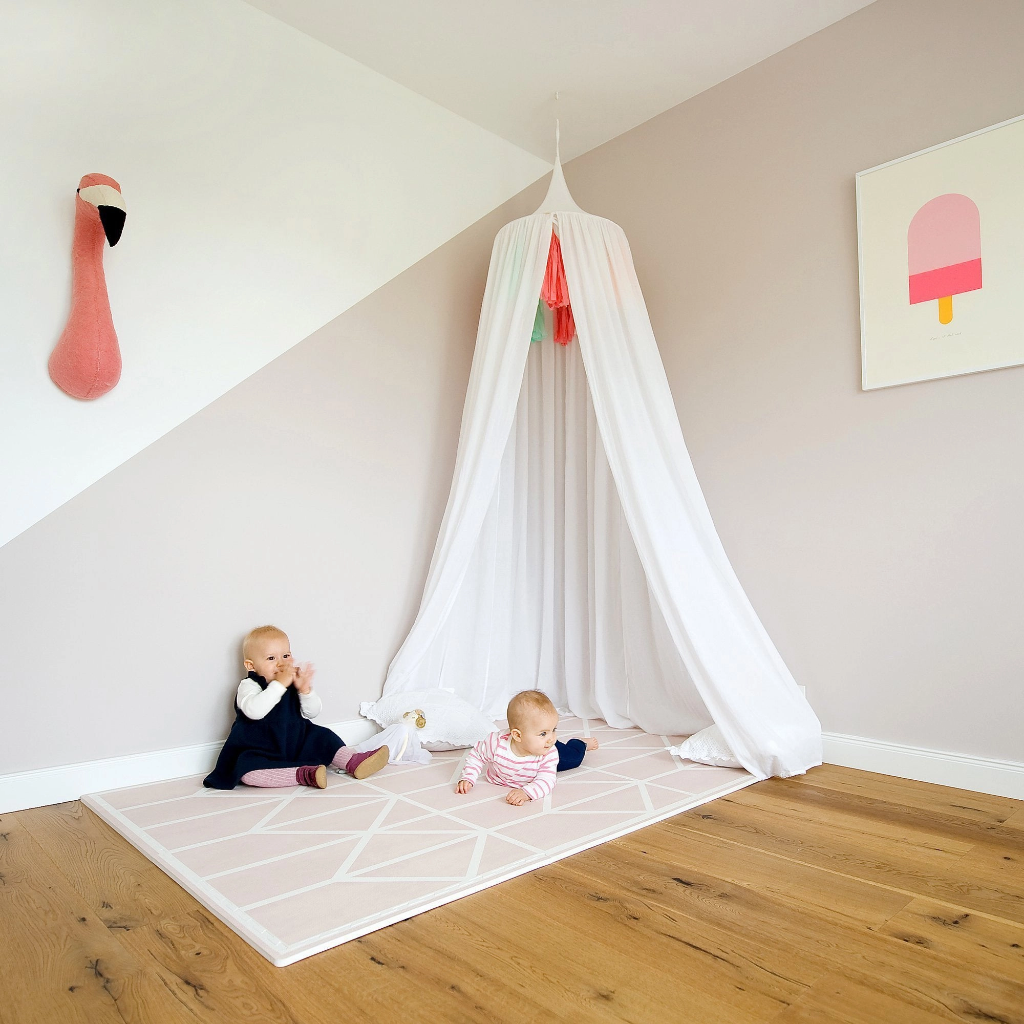 Toddlekind Prettier Puzzle Playmat Nordic Vintage Nude 120x180cm - 6 Tiles & 12 Edging Borders