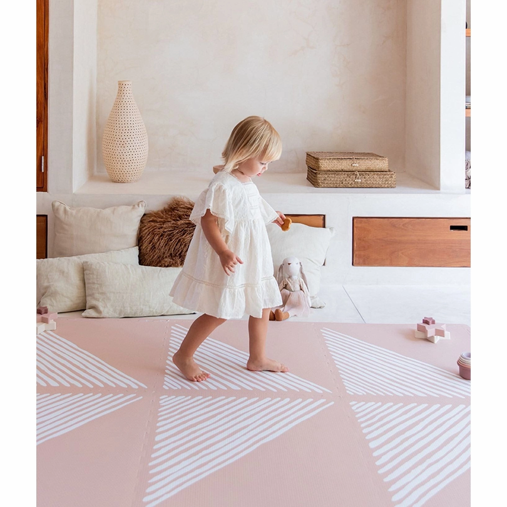 Toddlekind Prettier Puzzle Playmat Sandy Lines Sea Shell 120x180cm - 6 Tiles & 12 Edging Borders