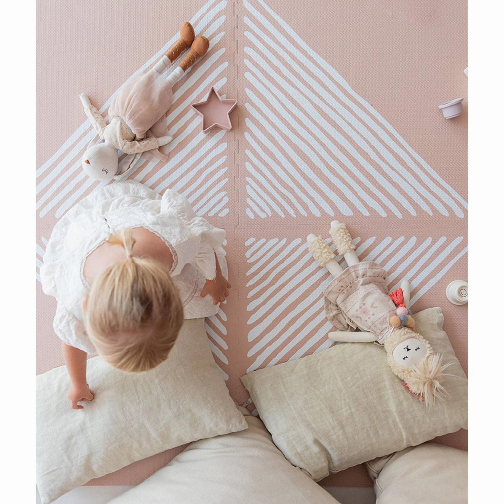 Toddlekind Prettier Puzzle Playmat Sandy Lines Sea Shell 120x180cm - 6 Tiles & 12 Edging Borders